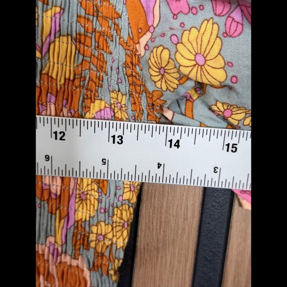 Jesica Dress Medium Womens Multicolor Abstract Floral Midi / Maxi Smocked - Picture 3 of 7